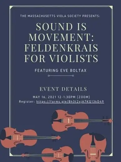 A poster with three violins on it.