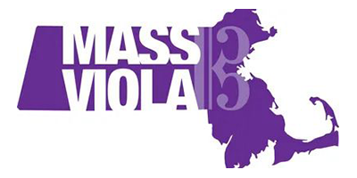 A purple and white logo for mass moca.